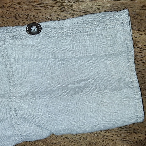 Chico's 100% Linen Cropped Rolled Light weight Cargo pants Lagenollk 2/Large - Picture 6 of 9